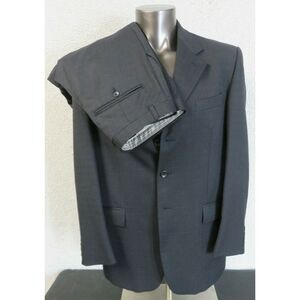 Mens Manzini Uomo 3 Button Suit Size 44R 33x29 Blue Check Super 120s‎ Wool Italy